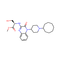 COC(=O)[C@@H](CO)Nc1nc2ccccc2n(C2CCN(C3CCCCCCC3)CC2)c1=O ZINC000114764941