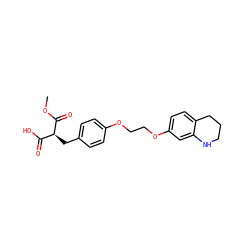 COC(=O)[C@@H](Cc1ccc(OCCOc2ccc3c(c2)NCCC3)cc1)C(=O)O ZINC000027105014