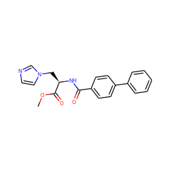 COC(=O)[C@@H](Cn1ccnc1)NC(=O)c1ccc(-c2ccccc2)cc1 ZINC000473081263