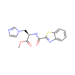 COC(=O)[C@@H](Cn1ccnc1)NC(=O)c1nc2ccccc2s1 ZINC000473082171