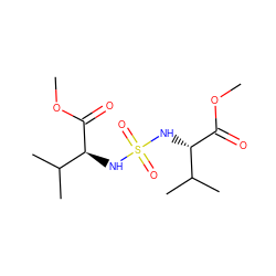 COC(=O)[C@@H](NS(=O)(=O)N[C@H](C(=O)OC)C(C)C)C(C)C ZINC000038842335