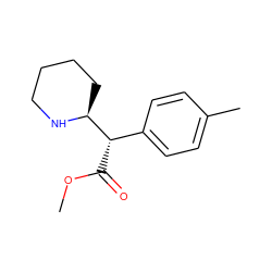 COC(=O)[C@@H](c1ccc(C)cc1)[C@@H]1CCCCN1 ZINC000013747227
