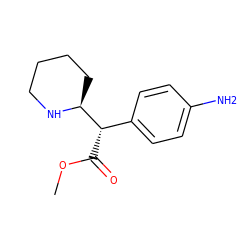 COC(=O)[C@@H](c1ccc(N)cc1)[C@@H]1CCCCN1 ZINC000013747231