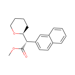 COC(=O)[C@@H](c1ccc2ccccc2c1)[C@@H]1CCCCO1 ZINC000013517763
