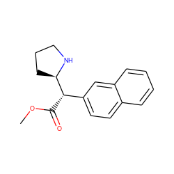 COC(=O)[C@@H](c1ccc2ccccc2c1)[C@H]1CCCN1 ZINC000029481938