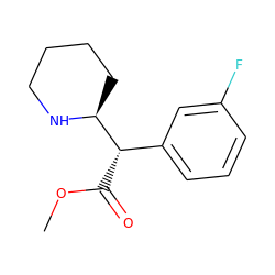 COC(=O)[C@@H](c1cccc(F)c1)[C@@H]1CCCCN1 ZINC000013747219