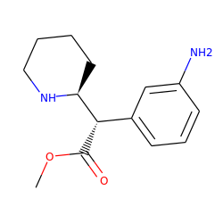 COC(=O)[C@@H](c1cccc(N)c1)[C@@H]1CCCCN1 ZINC000013747229