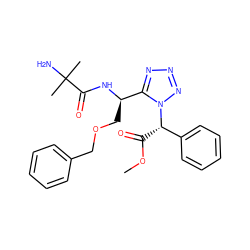 COC(=O)[C@@H](c1ccccc1)n1nnnc1[C@@H](COCc1ccccc1)NC(=O)C(C)(C)N ZINC000028825076