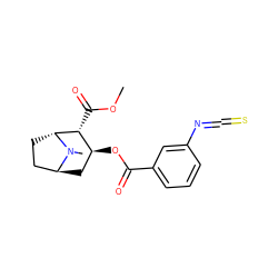 COC(=O)[C@@H]1[C@@H](OC(=O)c2cccc(N=C=S)c2)C[C@H]2CC[C@H]1N2C ZINC000100645143