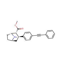 COC(=O)[C@@H]1[C@@H](c2ccc(C#Cc3ccccc3)cc2)C[C@H]2CC[C@H]1N2C ZINC000100921470