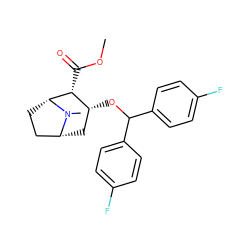 COC(=O)[C@@H]1[C@H](OC(c2ccc(F)cc2)c2ccc(F)cc2)C[C@@H]2CC[C@H]1N2C ZINC000013737428