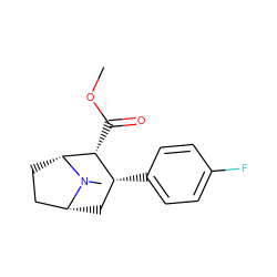 COC(=O)[C@@H]1[C@H](c2ccc(F)cc2)C[C@@H]2CC[C@H]1N2C ZINC000002539814