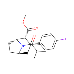 COC(=O)[C@@H]1[C@H](c2ccc(I)cc2)C[C@H]2CC[C@H]1N2C(=O)C(C)C ZINC000100761482