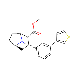 COC(=O)[C@@H]1[C@H](c2cccc(-c3ccsc3)c2)C[C@H]2CC[C@H]1N2C ZINC000100999542