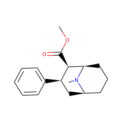 COC(=O)[C@@H]1[C@H](c2ccccc2)C[C@@H]2CCC[C@H]1N2C ZINC000013760473