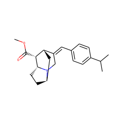 COC(=O)[C@@H]1[C@H]2C[C@H]3CC[C@H]1N3C/C2=C\c1ccc(C(C)C)cc1 ZINC000253633402