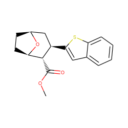 COC(=O)[C@@H]1[C@H]2CC[C@@H](C[C@H]1c1cc3ccccc3s1)O2 ZINC000084601933