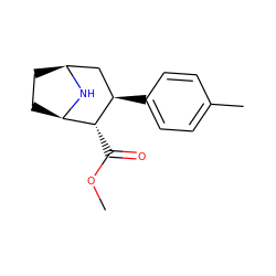 COC(=O)[C@@H]1[C@H]2CC[C@@H](C[C@H]1c1ccc(C)cc1)N2 ZINC000003993838