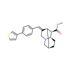 COC(=O)[C@@H]1[C@H]2CC[C@H]3CC[C@H]1N(C/C2=C\c1ccc(-c2ccsc2)cc1)C3 ZINC000261187284