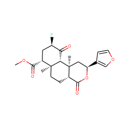 COC(=O)[C@@H]1C[C@@H](F)C(=O)[C@H]2[C@@]1(C)CC[C@H]1C(=O)O[C@H](c3ccoc3)C[C@]21C ZINC000064540253