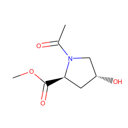 COC(=O)[C@@H]1C[C@@H](O)CN1C(C)=O ZINC000014507970