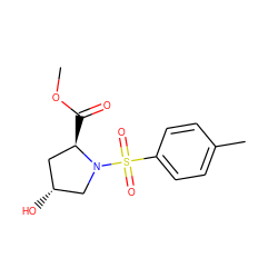 COC(=O)[C@@H]1C[C@@H](O)CN1S(=O)(=O)c1ccc(C)cc1 ZINC000005853034