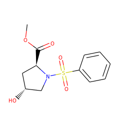 COC(=O)[C@@H]1C[C@@H](O)CN1S(=O)(=O)c1ccccc1 ZINC000040834174