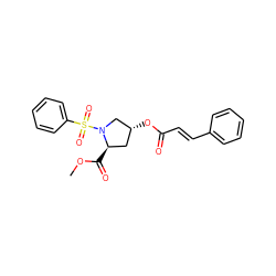 COC(=O)[C@@H]1C[C@@H](OC(=O)/C=C/c2ccccc2)CN1S(=O)(=O)c1ccccc1 ZINC000040953133