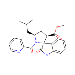 COC(=O)[C@@H]1C[C@H](CC(C)C)N(C(=O)c2ccccn2)[C@@]12C(=O)Nc1ccccc12 ZINC001772582520