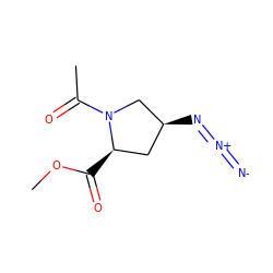 COC(=O)[C@@H]1C[C@H](N=[N+]=[N-])CN1C(C)=O ZINC000040914275