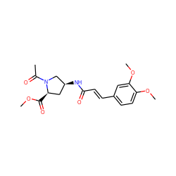 COC(=O)[C@@H]1C[C@H](NC(=O)/C=C/c2ccc(OC)c(OC)c2)CN1C(C)=O ZINC000040916240