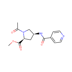 COC(=O)[C@@H]1C[C@H](NC(=O)c2ccncc2)CN1C(C)=O ZINC000040981329