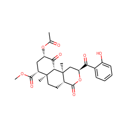 COC(=O)[C@@H]1C[C@H](OC(C)=O)C(=O)[C@H]2[C@@]1(C)CC[C@H]1C(=O)O[C@H](C(=O)c3ccccc3O)C[C@]21C ZINC000084634385