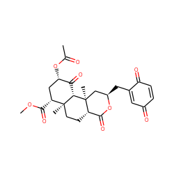 COC(=O)[C@@H]1C[C@H](OC(C)=O)C(=O)[C@H]2[C@@]1(C)CC[C@H]1C(=O)O[C@H](CC3=CC(=O)C=CC3=O)C[C@]21C ZINC000299822593