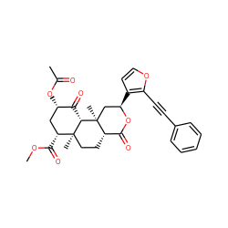 COC(=O)[C@@H]1C[C@H](OC(C)=O)C(=O)[C@H]2[C@@]1(C)CC[C@H]1C(=O)O[C@H](c3ccoc3C#Cc3ccccc3)C[C@]21C ZINC000299828547
