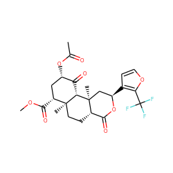 COC(=O)[C@@H]1C[C@H](OC(C)=O)C(=O)[C@H]2[C@@]1(C)CC[C@H]1C(=O)O[C@H](c3ccoc3C(F)(F)F)C[C@]21C ZINC000299828663