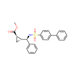 COC(=O)[C@@H]1C[C@H]1[C@@H](NS(=O)(=O)c1ccc(-c2ccccc2)cc1)c1ccccc1 ZINC000033363662