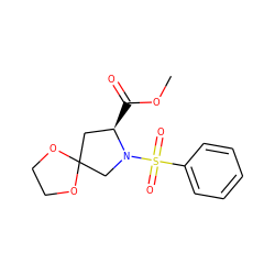 COC(=O)[C@@H]1CC2(CN1S(=O)(=O)c1ccccc1)OCCO2 ZINC000040952562