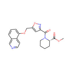 COC(=O)[C@@H]1CCCCN1C(=O)c1cc(COc2cccc3cnccc23)on1 ZINC000012208827