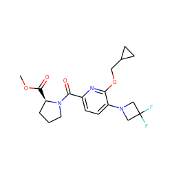 COC(=O)[C@@H]1CCCN1C(=O)c1ccc(N2CC(F)(F)C2)c(OCC2CC2)n1 ZINC000146254497