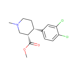 COC(=O)[C@@H]1CN(C)CC[C@@H]1c1ccc(Cl)c(Cl)c1 ZINC000003949577