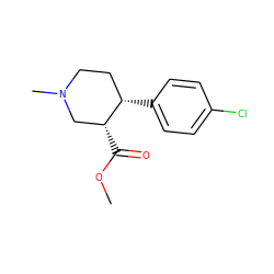 COC(=O)[C@@H]1CN(C)CC[C@@H]1c1ccc(Cl)cc1 ZINC000013475011