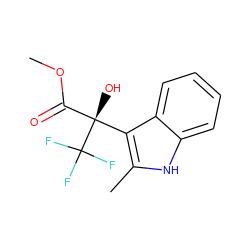 COC(=O)[C@](O)(c1c(C)[nH]c2ccccc12)C(F)(F)F ZINC000003653155