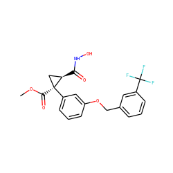 COC(=O)[C@]1(c2cccc(OCc3cccc(C(F)(F)F)c3)c2)C[C@H]1C(=O)NO ZINC000029135384