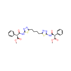 COC(=O)[C@H](C(=O)Nc1nnc(CCCCc2nnc(NC(=O)[C@H](C(=O)OC)c3ccccc3)s2)s1)c1ccccc1 ZINC000169698025