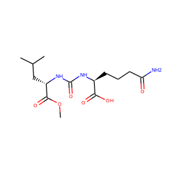 COC(=O)[C@H](CC(C)C)NC(=O)N[C@@H](CCCC(N)=O)C(=O)O ZINC000045358443