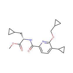COC(=O)[C@H](CC1CC1)NC(=O)c1ccc(C2CC2)c(OCC2CC2)n1 ZINC000150146052