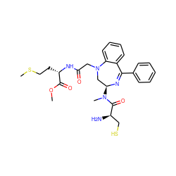 COC(=O)[C@H](CCSC)NC(=O)CN1C[C@H](N(C)C(=O)[C@H](N)CS)N=C(c2ccccc2)c2ccccc21 ZINC000221507226