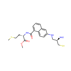 COC(=O)[C@H](CCSC)NC(=O)c1cccc2cc(NC[C@@H](N)CS)ccc12 ZINC000003821365