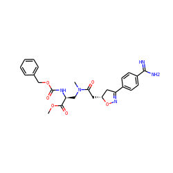 COC(=O)[C@H](CN(C)C(=O)C[C@@H]1CC(c2ccc(C(=N)N)cc2)=NO1)NC(=O)OCc1ccccc1 ZINC000013763396